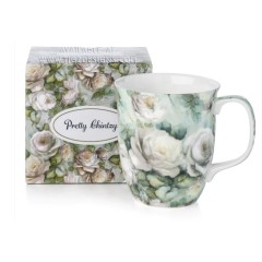 McIntosh Fine Bone China - Pretty Chintzy White Roses Java Mug